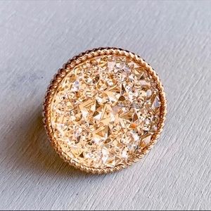 Gold statement Ring w Swarovski stones